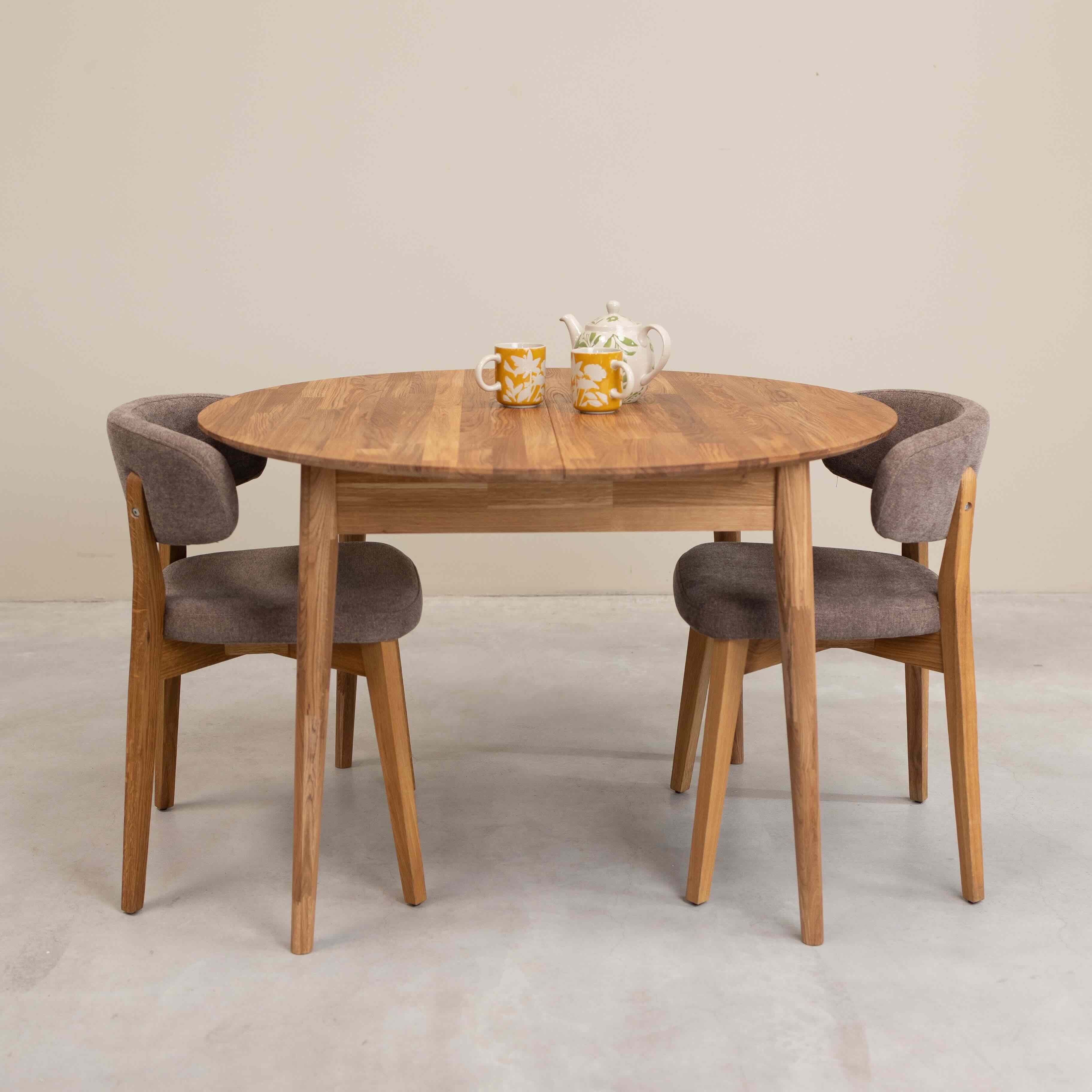 Table à manger extensible en bois massif de chêne Escandi 5